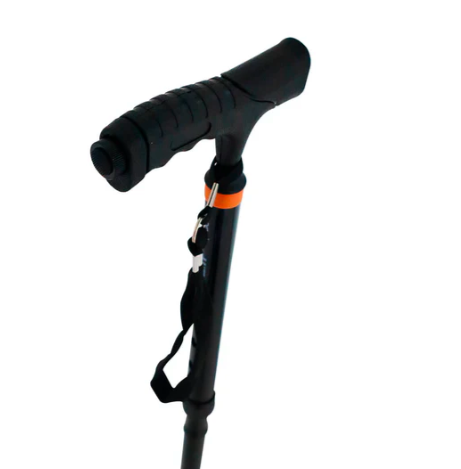 Bastón de aluminio plegable con luz led y base de pie giratoria - Marca Handy BSTEPXL