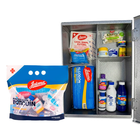 Botiquín de Primeros Auxilios con Gabinete Metálico y Kit de Curación – Seguridad para Hogar y Trabajo