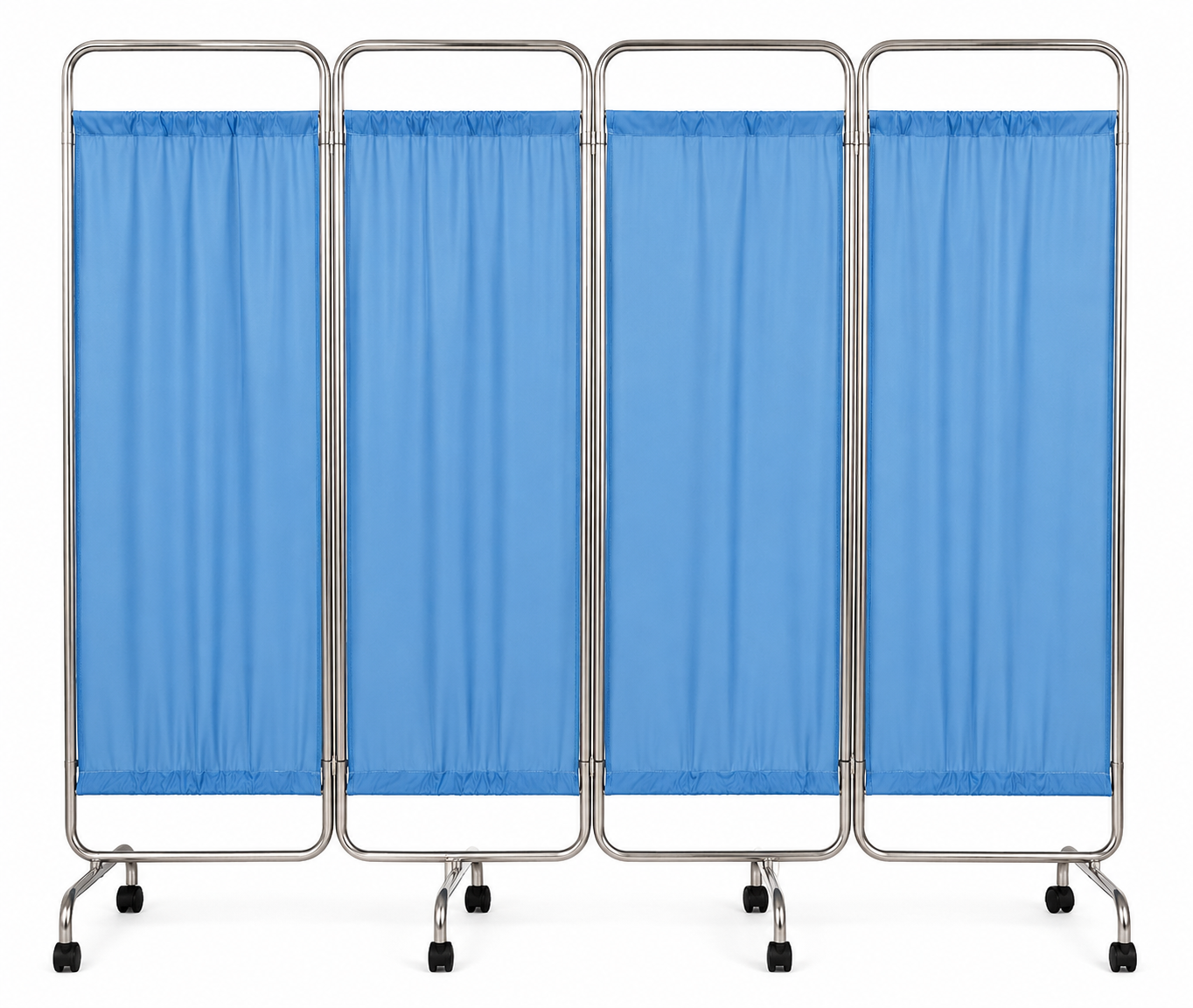 Biombo Separador De Ambientes Plegable y Portatil de 4 Hojas de Acero Inoxidable y Cortina PVC Impermeable para Sala Dormitorio Estudio 200 cm x 180 cm