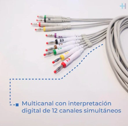 Electrocardiógrafo con interpretación Trismed 812AR con pantalla móvil y touch - Marca Trismed