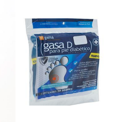 GASA PIE DIABÉTICO ESTERILIZADA (GASA D) BOLSA C/10 (GT03132)