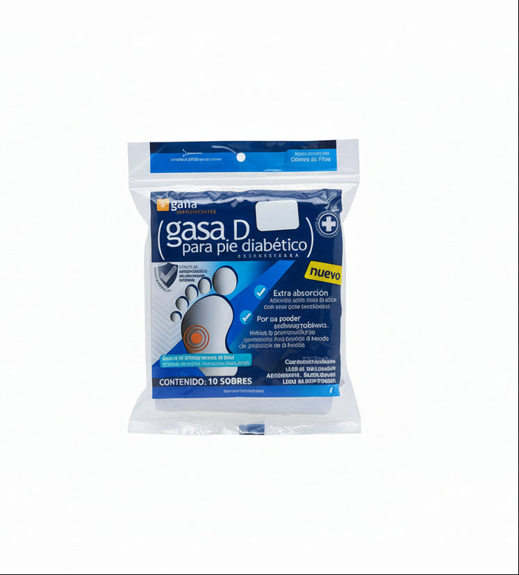 Gasa D para pie Diabético, bolsa con 10 piezas Marca Galia