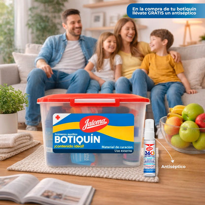 Botiquín de Primeros Auxilios con Caja Plástica Reutilizable Jaloma | Completo y Listo para Emergencias