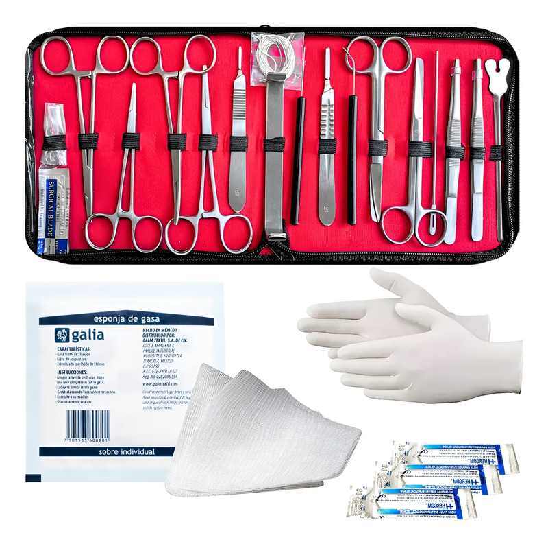 Estuche de Disección 20 Piezas + 5 Piezas de Regalo Hergom Silvery
