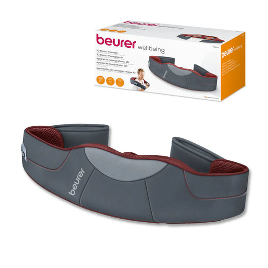 Masajeador Shiatsu 3D con 8 cabezales, 3 niveles de intensidad y funciones de luz y calor Marca Beurer