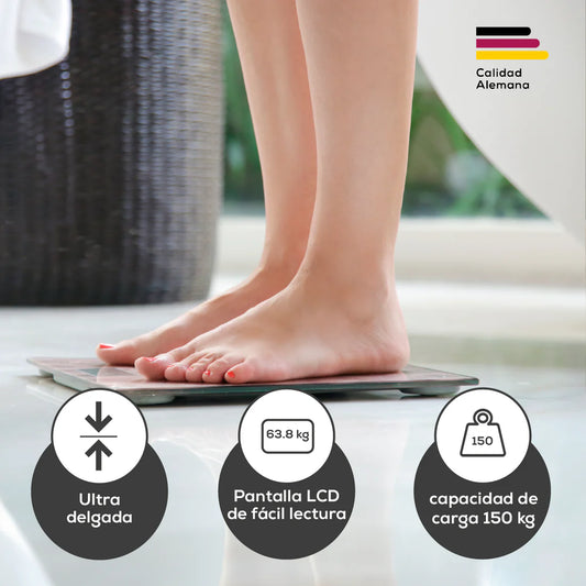 Báscula Doméstica de Vidrio con Pantalla Color Blanca / GS14 Marca Beurer