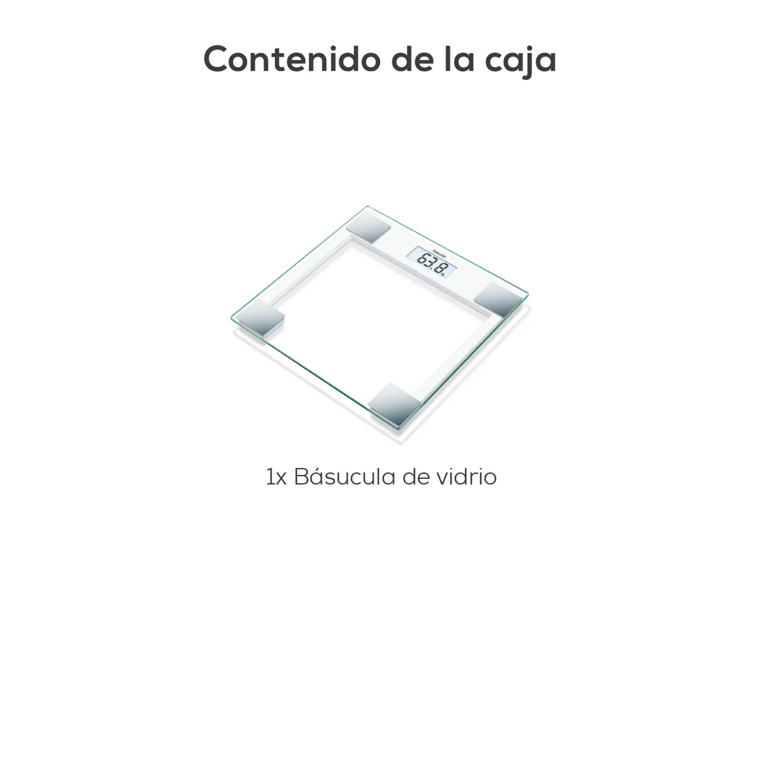 Báscula Doméstica de Vidrio con Pantalla Color Blanca / GS14 Marca Beurer