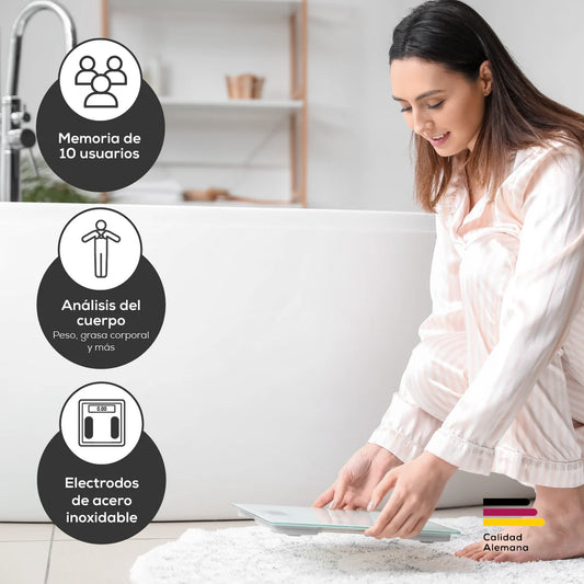 Báscula diagnóstica, análisis de cuerpo completo, edad metabólica y IMC. (BF183)