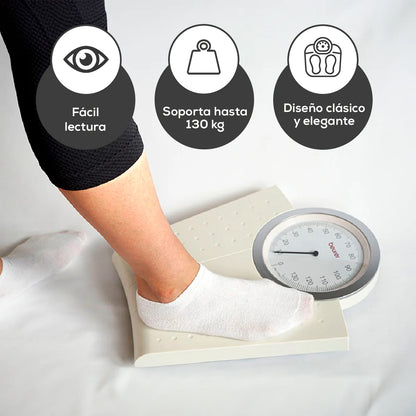 Báscula mecánica de hasta 130 con diseño clásico y superficie antideslizante modelo MS50 Marca Beurer
