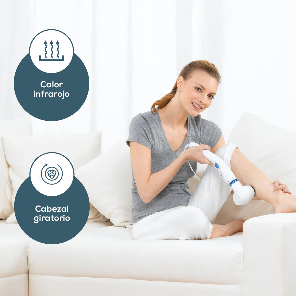 Masajeador portátil de vibración y masaje de calor por infrarrojos, 3 niveles de calor Marca Beurer