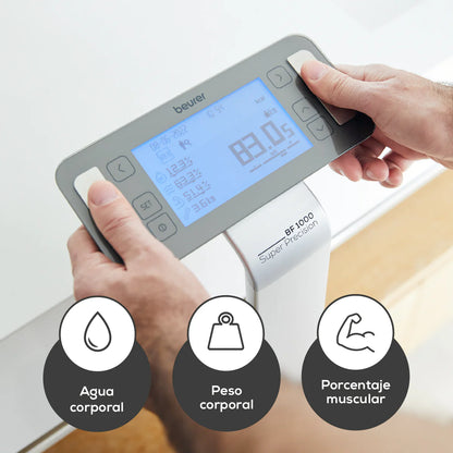 Báscula Diagnóstica BF1000 de Super Precisión con Análisis Segmentado del Cuerpo / Báscula de Bioimpedancia BF1000 Marca Beurer