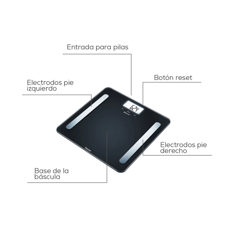 BASCULA DIAGNOSTICA PURE NEGRA. CAPACIDAD: 180 KG (BF600N)