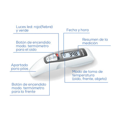 Termómetro Digital multifunción 6 en 1 Marca Beurer