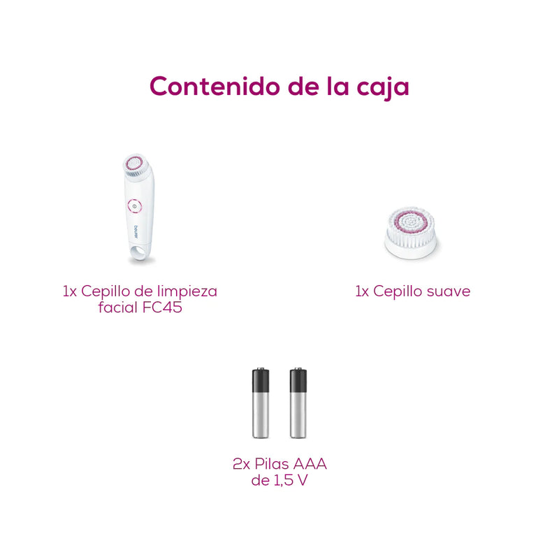 CEPILLO FACIAL LIMPIADOR ELÉCTRICO RESISTENTE AL AGUA/ LIMPIEZA PROFUNDA FC45 BEURER