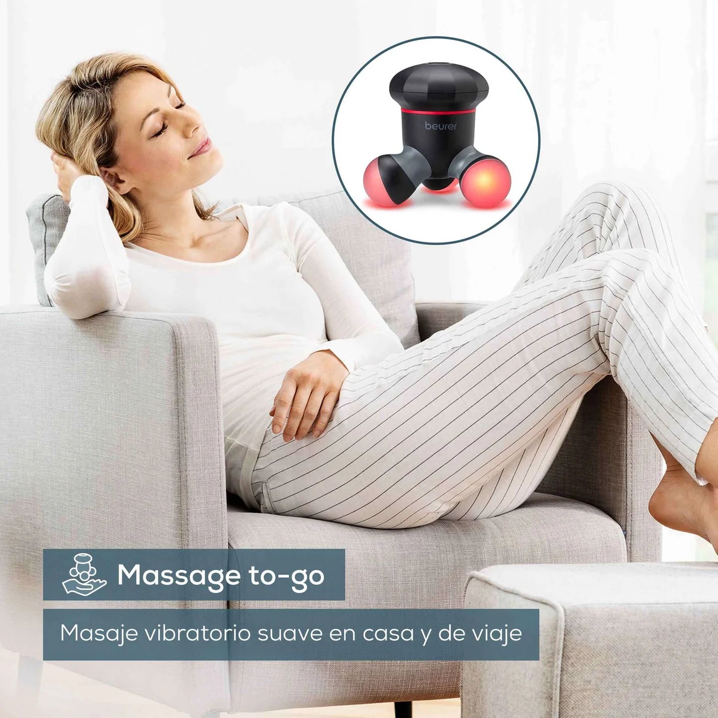 Mini-Masajeador eléctrico portátil con luz LED