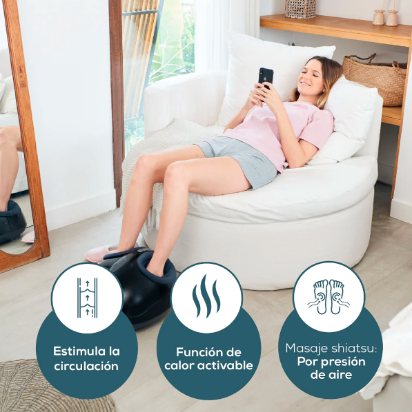 Masajeador de pies FM90 con 3 Opciones de Masaje Shiatsu, Calor y Aire / FM90 Marca Beurer