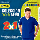 2X1 Set Uniforme Quirúrgico de Filipina Médica con Cuello V + Pantalón con Panel de Punto para Hombre - Marca Wink Aero