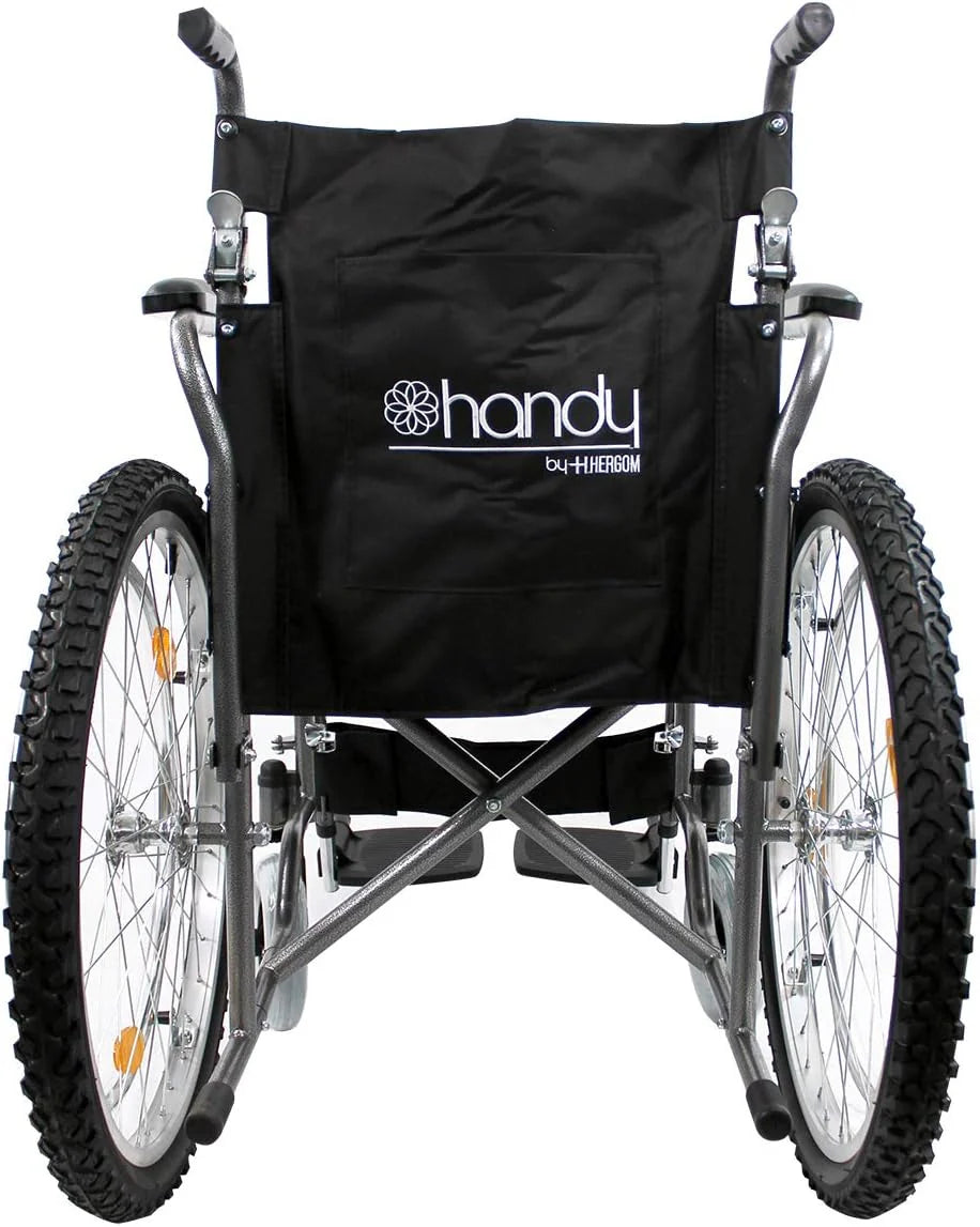 Silla De Ruedas de Acero Todo Terreno Soporta Hasta 110kg y Fácil Transportación y Manejo / S450 Marca Handy