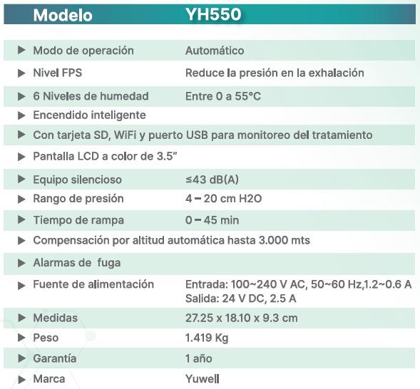 CPAP AUTO CON CONEXIÓN WIFI YUWELL